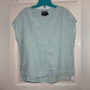 Tahari 100% Linen light Green Women's Blouse Sz S